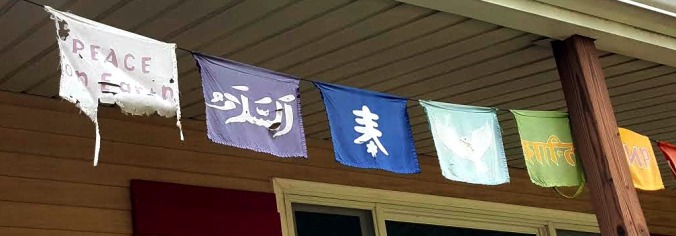 Porch peace flags still hanging in there. 